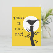 Vandaag is uw dag - inspirerend handdruk feestdagenkaart (Staand voorkant)