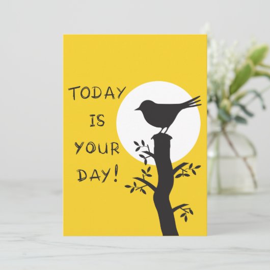 Vandaag is uw dag - inspirerend handdruk feestdagenkaart (Staand voorkant)