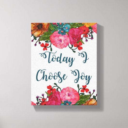 Vandaag kies ik Joy | INSPIREREND Canvas Afdruk (Voorkant)