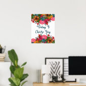 Vandaag kies ik Joy | Kunst van Floral Poster (Thuiskantoor)