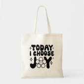 Vandaag kies ik Joy, Retro Groovy stijl Tote Bag (Voorkant)