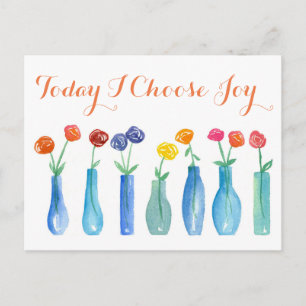 Vandaag kies ik voor Joy Pink Roses Inspirerend Briefkaart