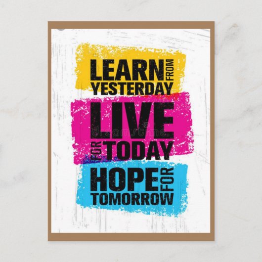 vandaag leren briefkaart (Voorkant)