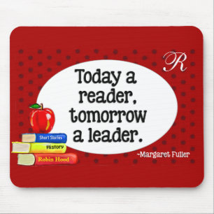 Vandaag lezer morgen een leader Red Polka Dots Muismat