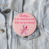 Vandaag mis ik roze lint ronde button 4,0 cm (In situ)