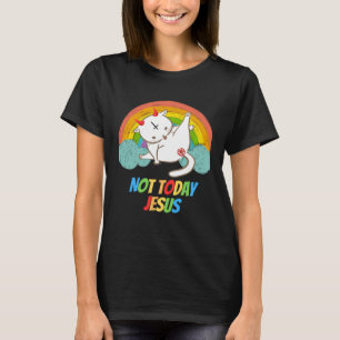 Vandaag niet Jezus Duivel aanbidden Satanische Hei T-shirt