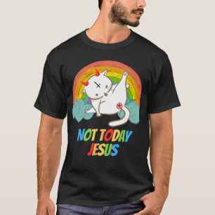 Vandaag niet Jezus Duivel aanbidden Satanische Hei T-shirt
