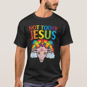 Vandaag niet Jezus Satan Goat Satanic Rainbow Sata T-shirt