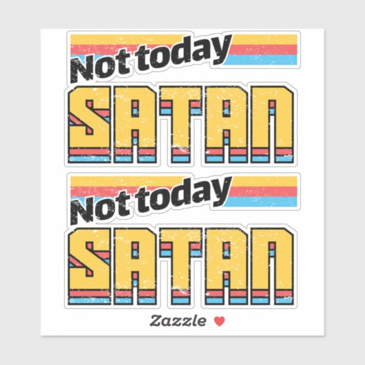 Vandaag niet Satan Retro Sticker (Vel)