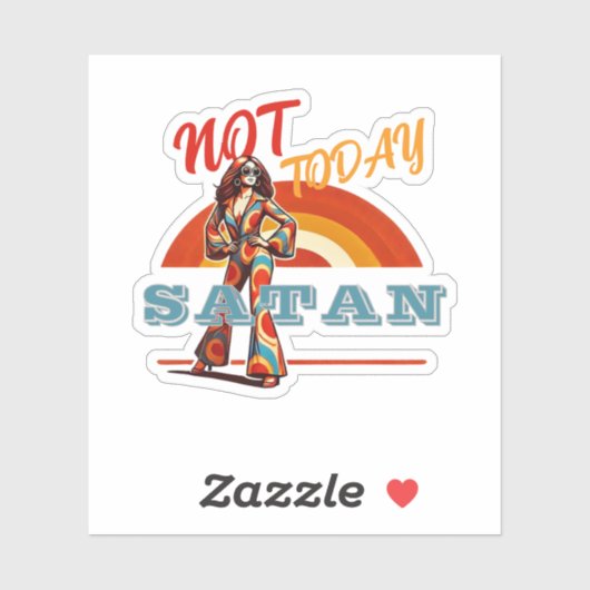 Vandaag niet Satan Retro Sticker (Vel)