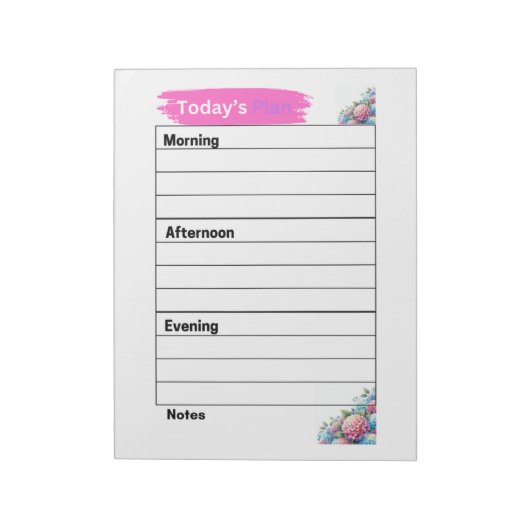 Vandaag Plan Pink Hydrangea Pagina's Notitieblok (Gedraaid)