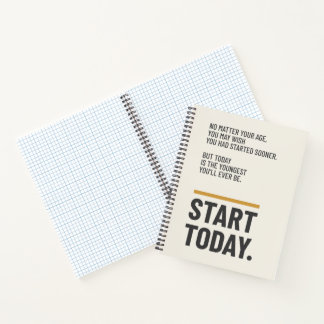 Vandaag Starten Minimalistische Motivatie Spreuk Notitieboek