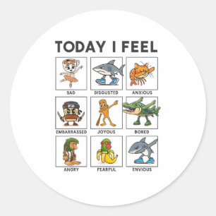 Vandaag voel ik Italiaanse Brainrot Meme Funny _1 Ronde Sticker
