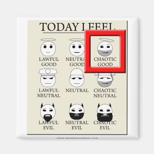 Vandaag voel ik me chaotisch goed magneet (Voorkant)