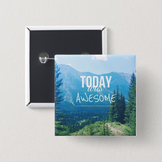 Vandaag was Geweldige Vierkante Button 5,1 Cm (Voorkant /achterkant)