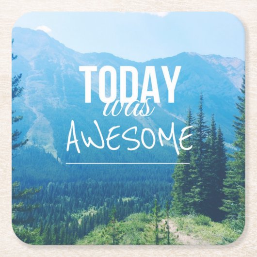 Vandaag was Geweldige Vierkante Kartonnen Onderzetter (Voorkant)