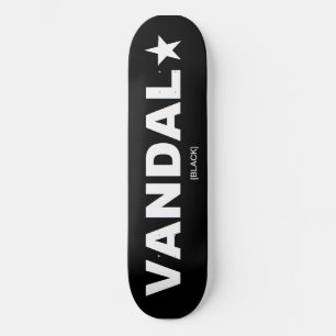 VANDAL CAATORSCHERM (wit op zwart) Skateboard