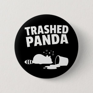 Vandale Panda Grappige Dronken Wasbeer Ronde Button 5,7 Cm