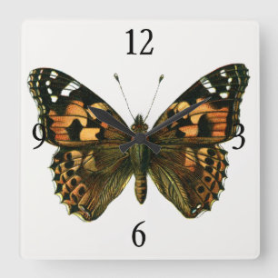 Vanessa cardui - De gefinteerde Lady Butterfly Vierkante Klok