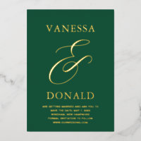 Vanessa Emerald Green Modern Wedding Save the Date