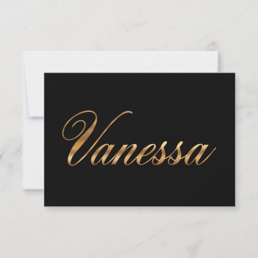 Vanessa gold Design Lettering Karte (Voorkant)