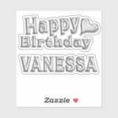 Vanessa Happy Birthday Autocollants (Feuille)