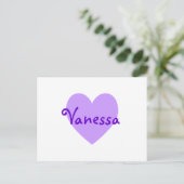 Vanessa in Paars Briefkaart (Staand voorkant)