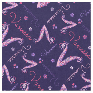 Vanessa Letter V monogram hartbloemen Stof