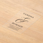 Vanessa Modern Wedding Acryl Uitnodigingen (Laagn)