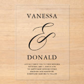 Vanessa Modern Wedding Acryl Uitnodigingen (Voorkant)