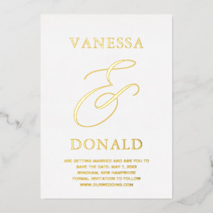 Vanessa Moderne Trouwkaart Save the Date Folie Uitnodiging