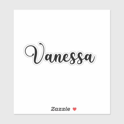 Vanessa Naam - Handgeschreven kalligrafie Sticker (Vel)