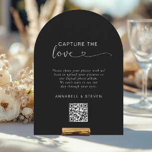 Vang de liefde! Foto, hart-QR-code, bruiloft Kaart