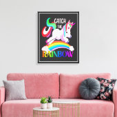Vang de Regenboog - Eenhoorn Design-15989 Canvas Afdruk (Insitu (Woonkamer))
