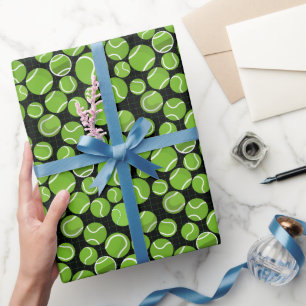 Vang de Tennisballen Patroon Zwart BG Cadeaupapier