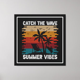 Vang de Wave Summer Vibes Canvas Afdruk