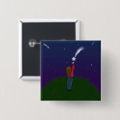 Vang een Falling Star Vierkante Button 5,1 Cm (Voorkant /achterkant)