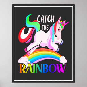Vang het Regenboog Eenhoorn Ontwerp Poster