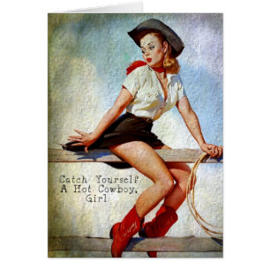 Vang jezelf op een warme cowboy, meisje