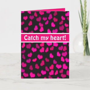 Vang mijn hart! Moderne roze harten valentijnsdag Kaart