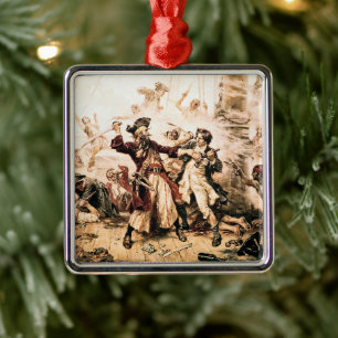 Vang, Piraat Zwartbaard, wraak van koningin Anna Metalen Ornament