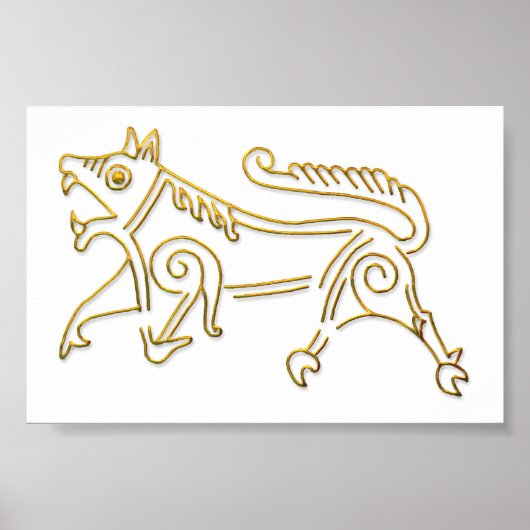 Vang Runestone-gold contour poster (Voorkant)