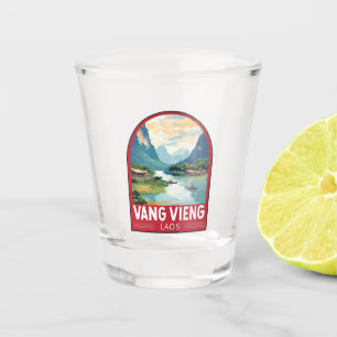 Vang Vieng Laos Travel Art Vintage Shot Glas