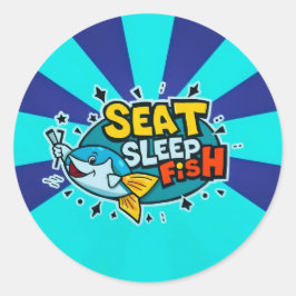 Vang wat plezier met Seat Sleep Fish! Ronde Sticker