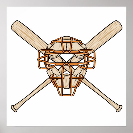 vangermasker en bats baseball icon poster (Voorkant)