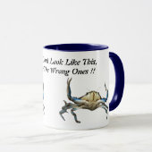 Vangkrabben, Grappig, Blue Combo Coffee Mok (Voorkant rechts)