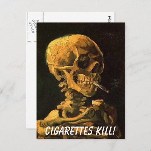 vangogh_skull_sigaret, Sigaretten doden! Briefkaart (Voorkant / Achterkant)