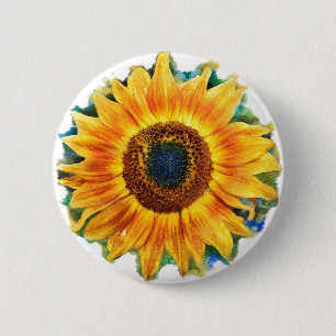 VanGough Sunflower,knop Ronde Button 5,7 Cm
