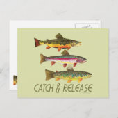 Vangst en vrijgave van forel briefkaart (Voorkant / Achterkant)