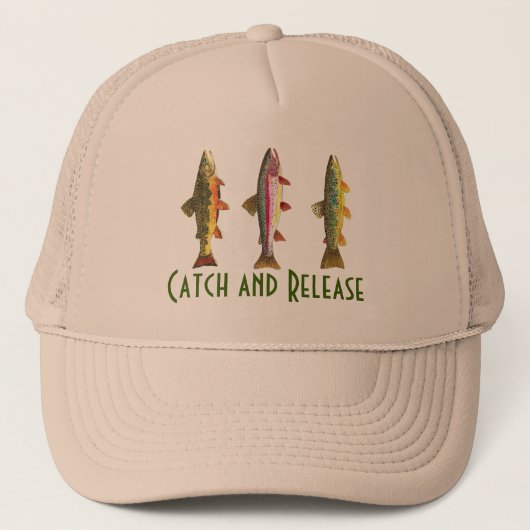 Vangst en vrijgave van forel trucker pet (Voorkant)